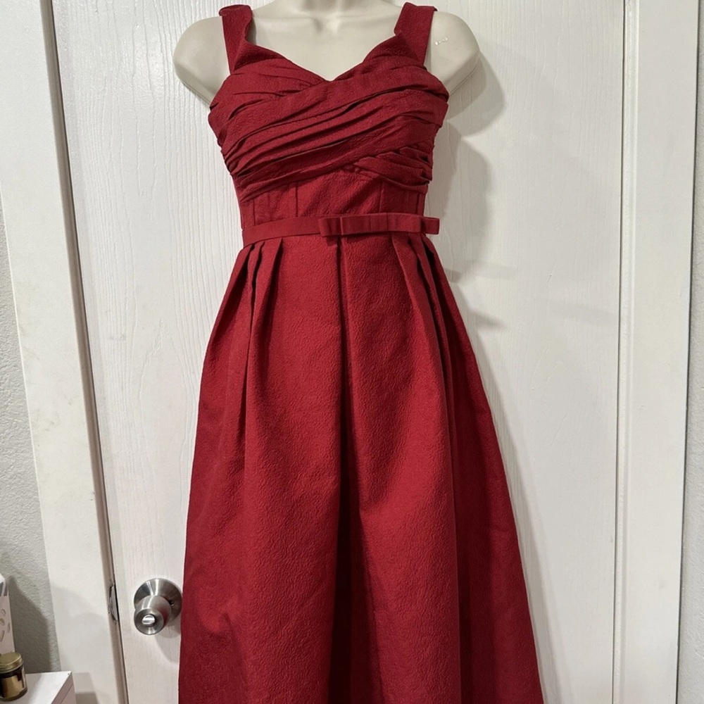 Bow-Embellished Stretch-Woven Midi Dress Self Portrait size 0